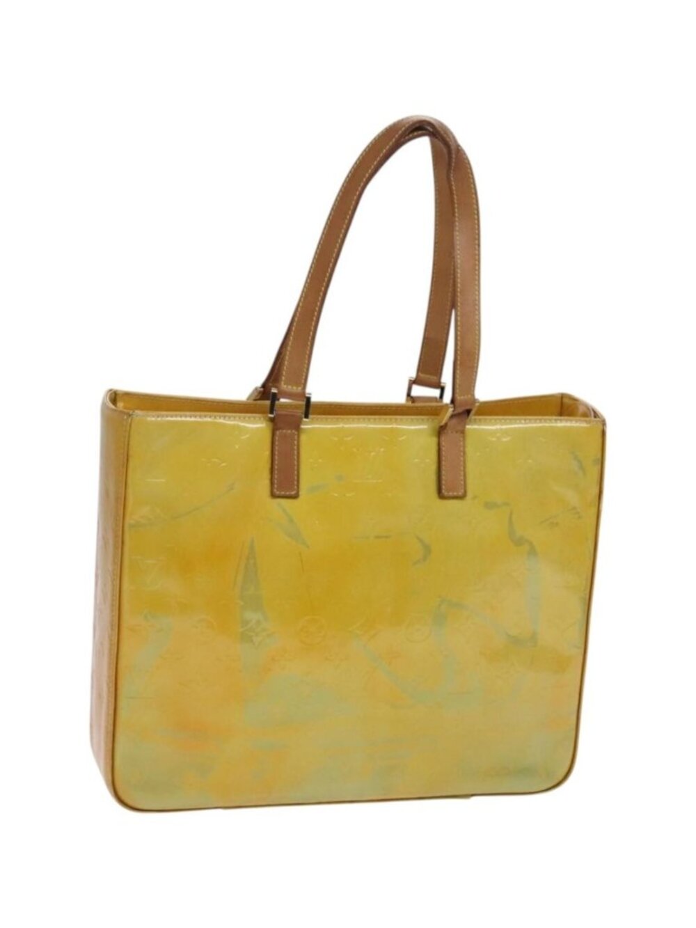 LOUIS VUITTON Monogram Vernis Columbus Tote Bag Gris M91028